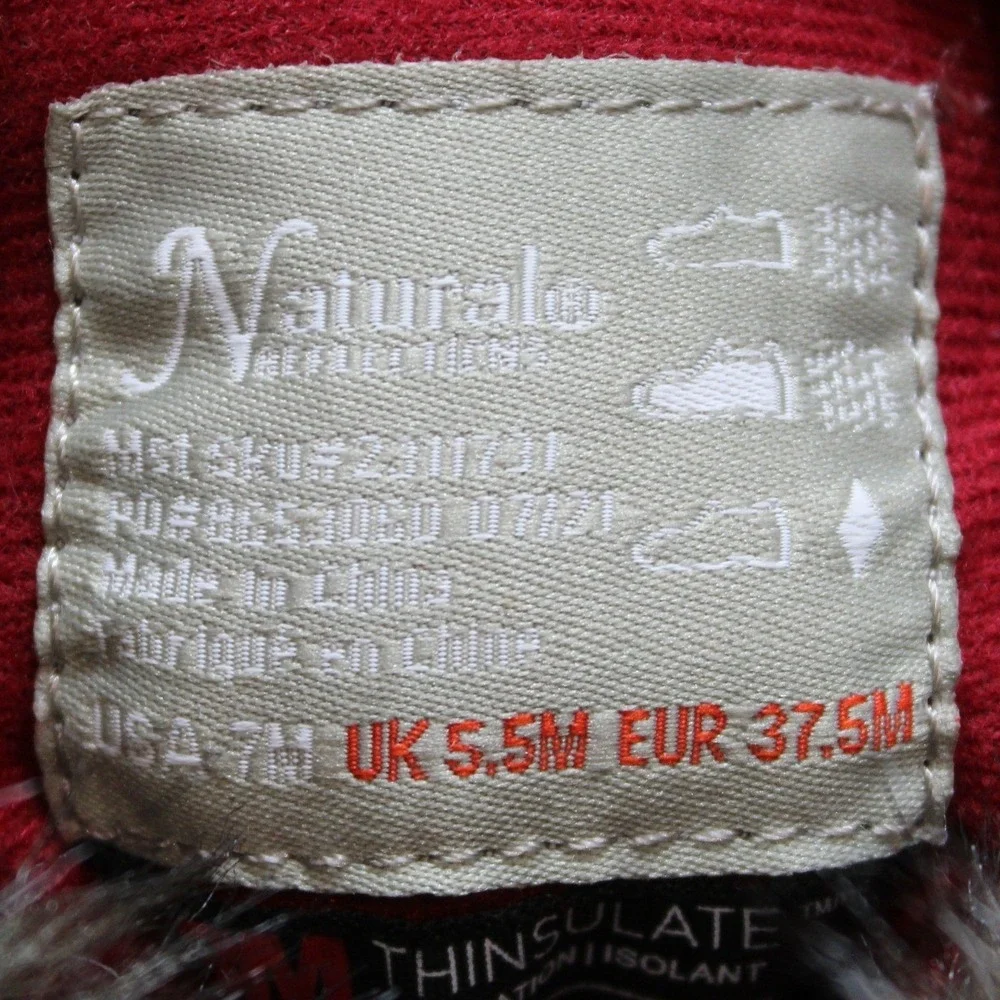 Natural Reflections Womens Red‎ Buffalo Plaid Thinsulate Fur Duck Boots Size 7M
